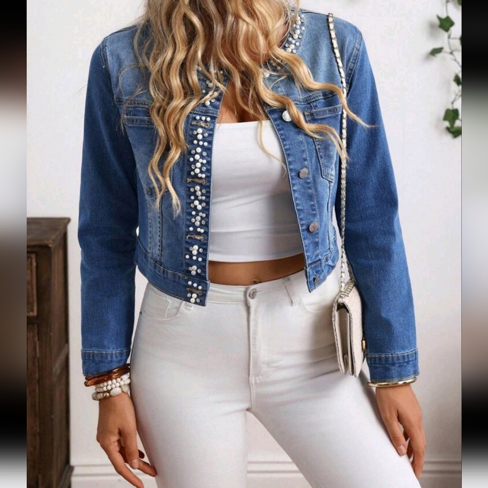 Women's Denim Jacket And Coat Long Sleeve, Fashionable For Summer - Picture 5 of 5